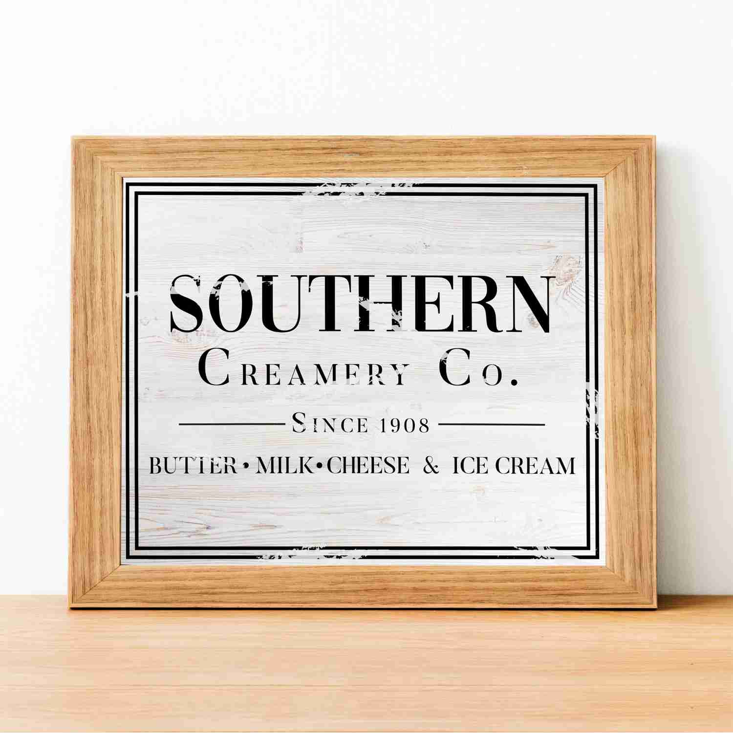 Southern Creamery Co. Vintage Wall Art Sign - 14 x 11 Replica Distressed Poster Print - Ready to Frame