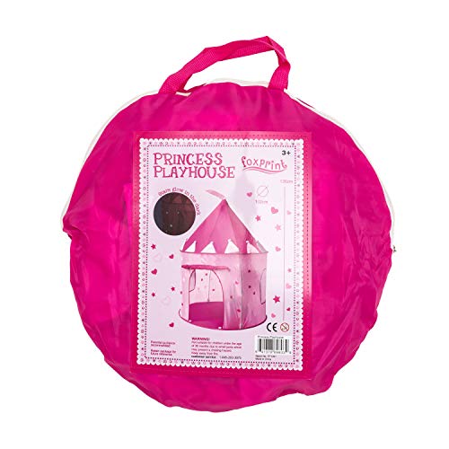 FoxPrint Princess Castle Play Tent with Glow in The Dark Stars for Kids
