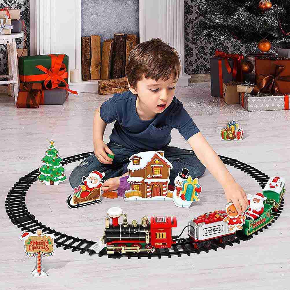 Electric Christmas Train with Music and Hangable Lamplight