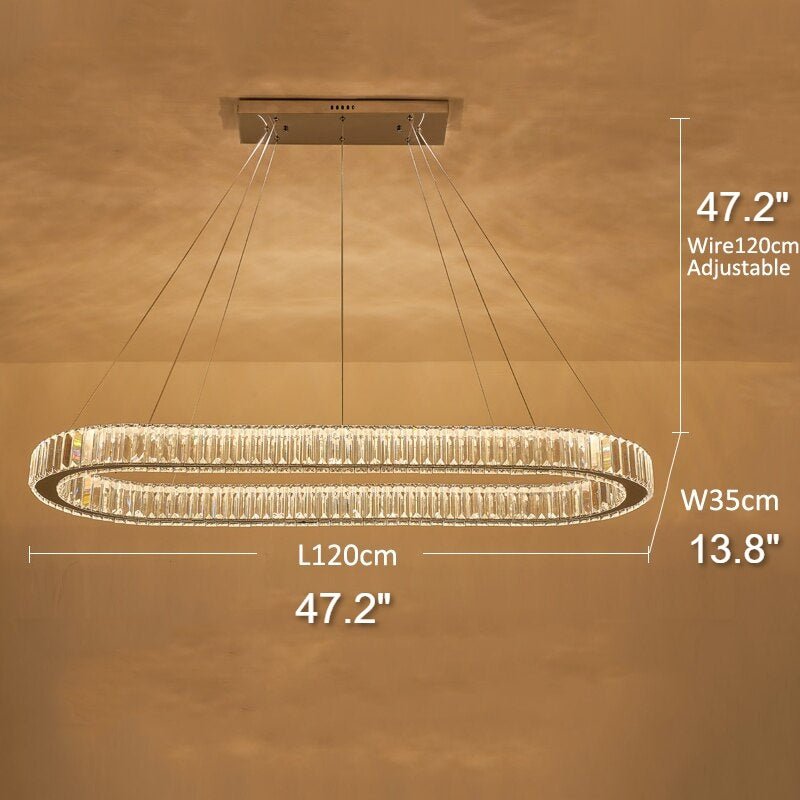 MIRODEMI® Oval Modern Crystal Chandelier for Living Room, Dining Room, Kitchen Island