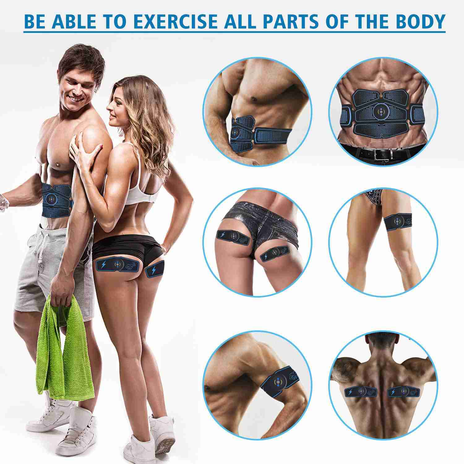 Blue Dot Belt EMS Abdominal Arm Trainer for Home Gym Fitness