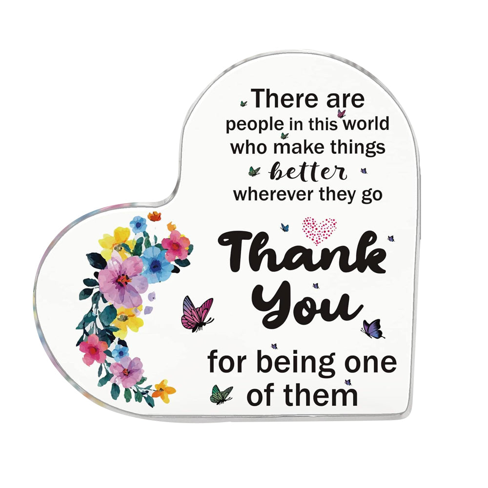 Heart Shaped Acrylic Keepsake with Inspirational Quotes - Perfect Graduation Thanksgiving Gift