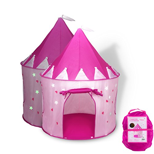 FoxPrint Princess Castle Play Tent with Glow in The Dark Stars for Kids