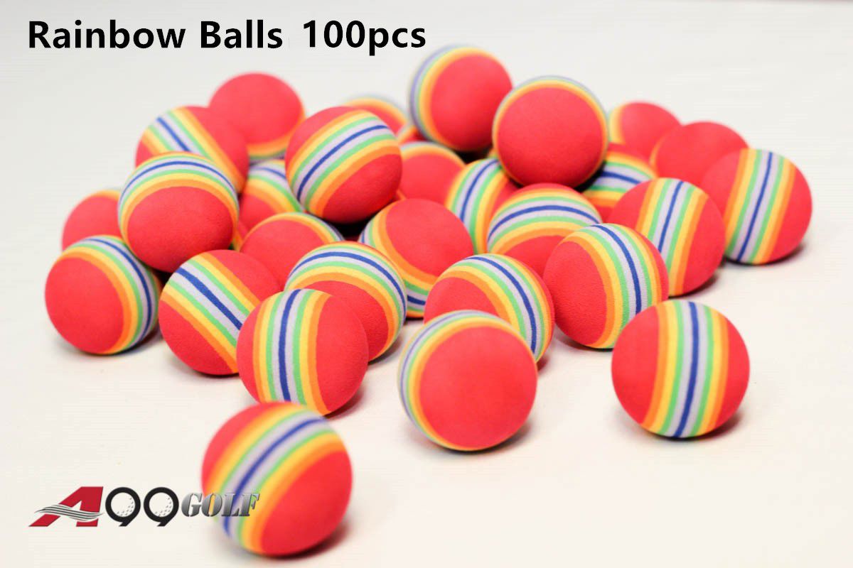 A99 Golf Rainbow Foam Practice Balls - 100 Pcs for Indoor & Outdoor Training