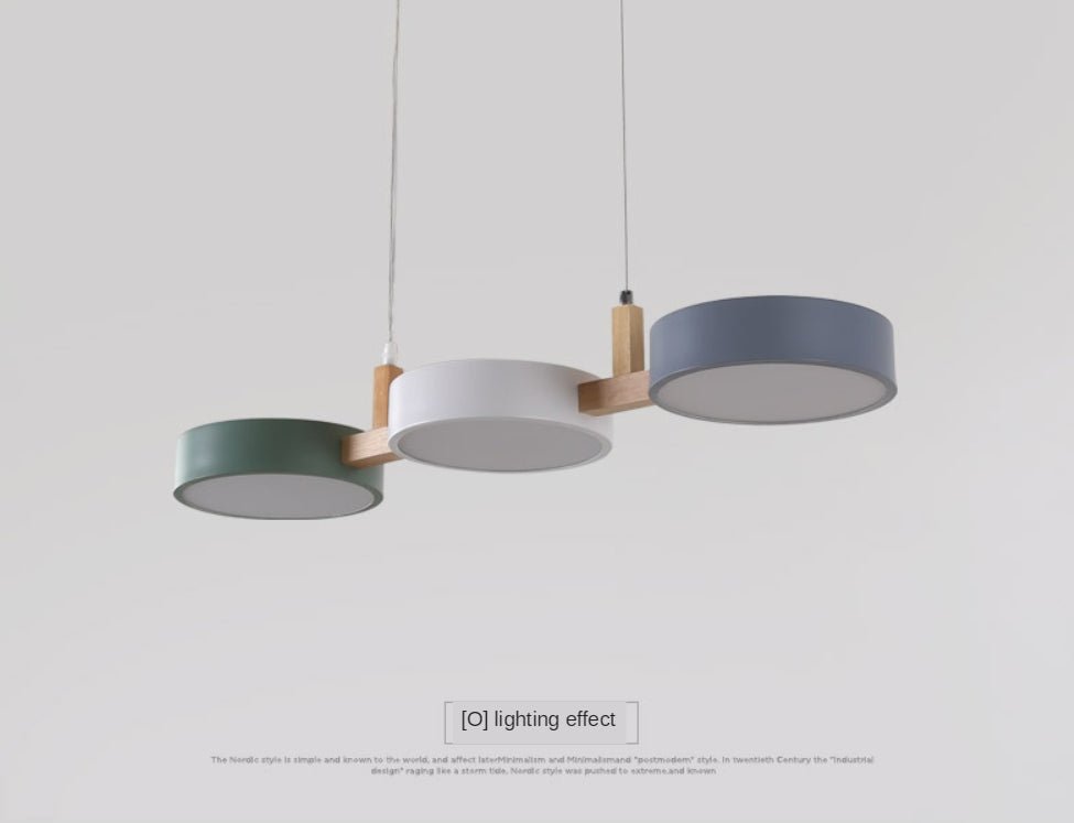 MIRODEMI® Nordic Natural Wood Chandelier with 3 Switchable Colors for Dining Room, Kitchen
