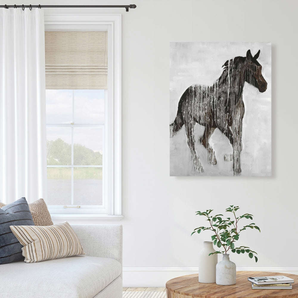 Abstract Brown Horse Fine Art Gallery Wrapped Canvas 24x36