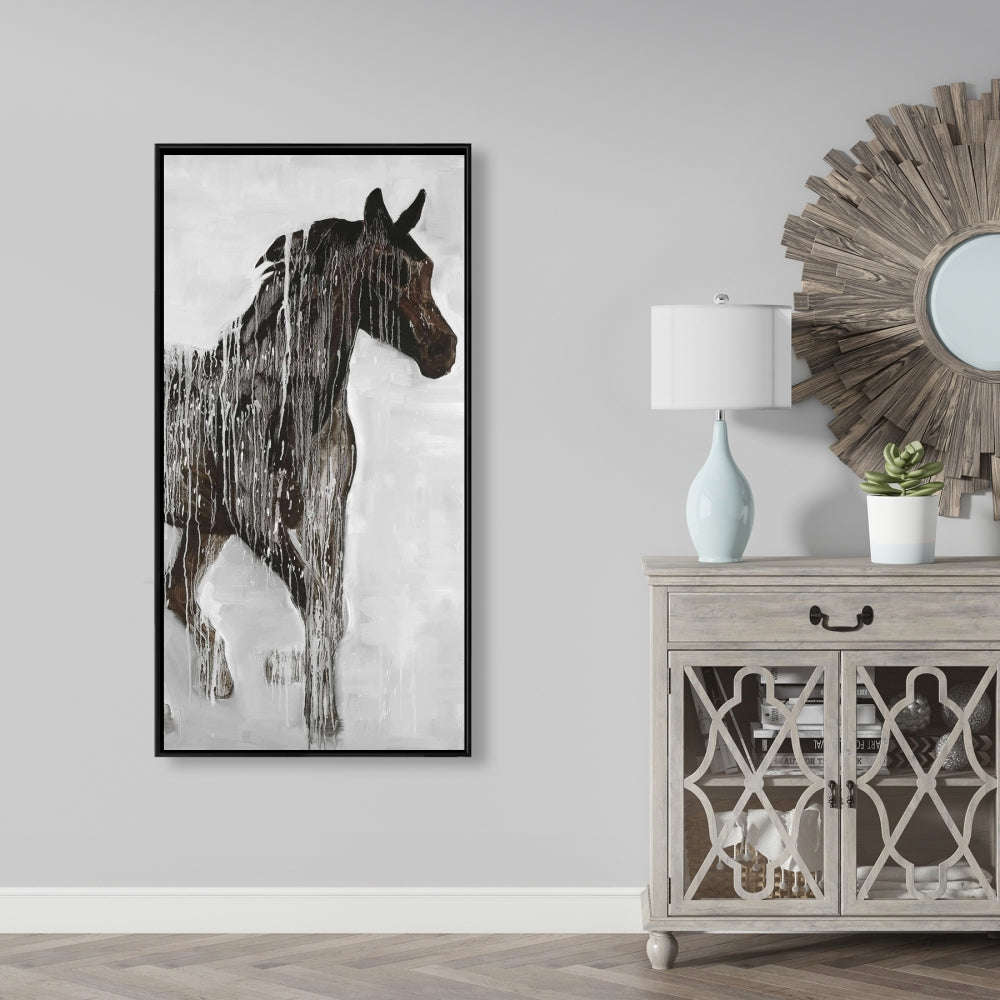 Abstract Brown Horse Fine Art Gallery Wrapped Canvas 24x36