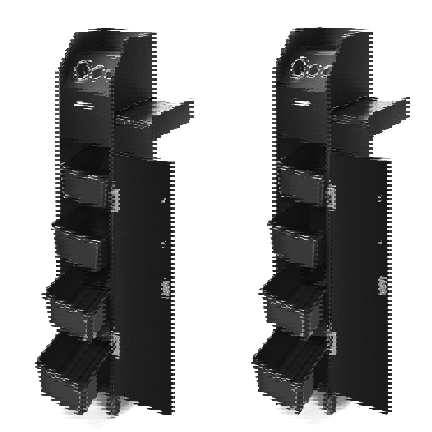 Salon Trolley Cart with 4 Drawers and Hairdryer Holder