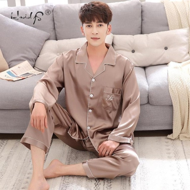Luxury Satin Silk Pajama Set for Men and Women - Couple Sleepwear