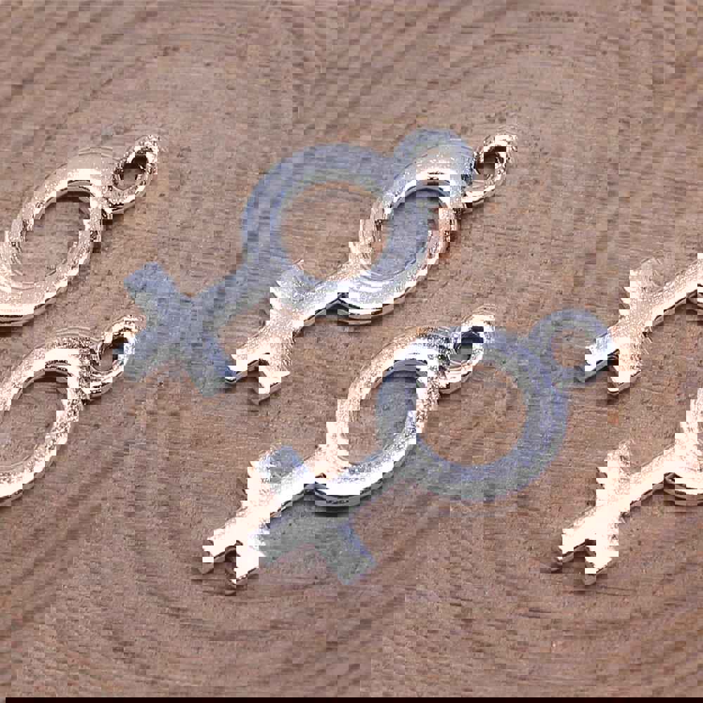 WYSIWYG 40pcs 18x8mm Antique Silver Color Female Symbol Charms Pendant For Jewelry Making DIY Jewelry Findings