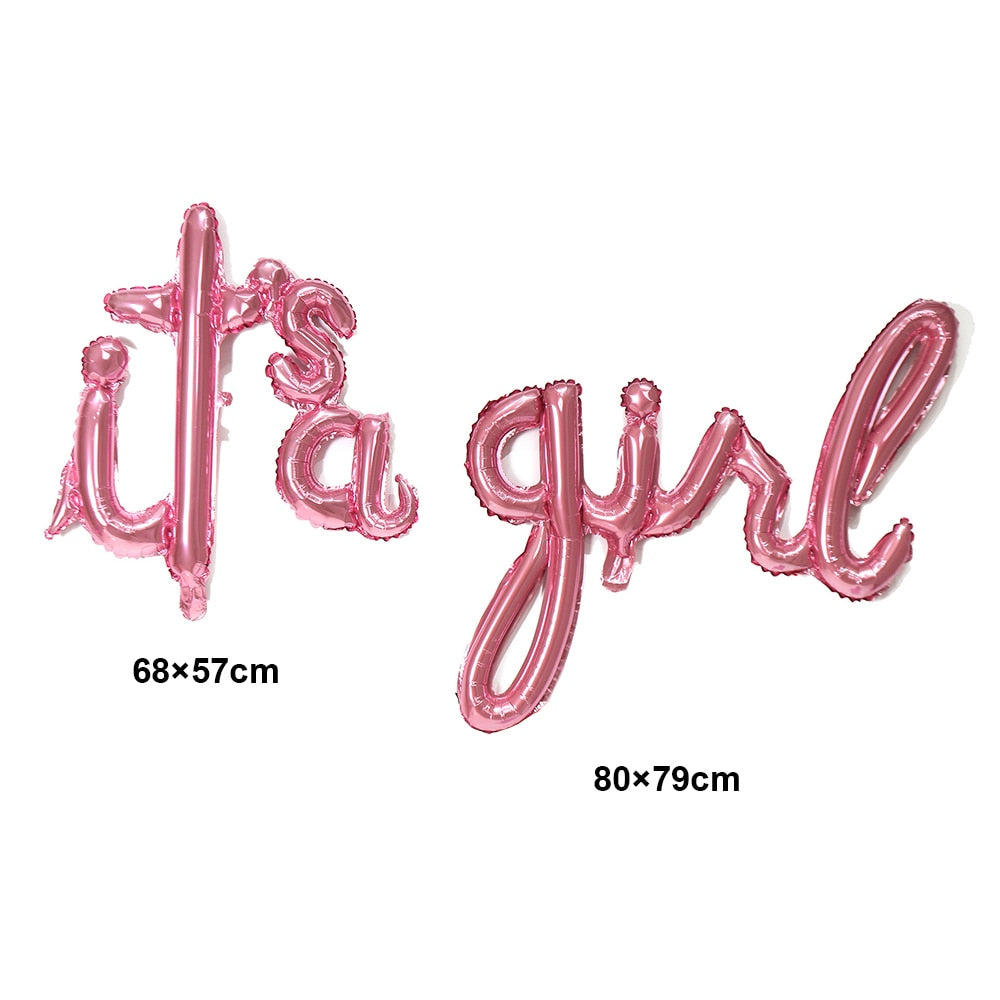 Baby Shower Decoration Backdrop with Rain Curtain and Gender Reveal Balloons