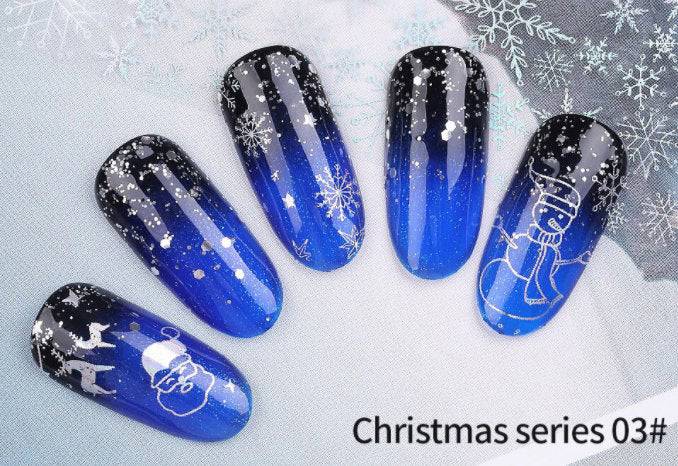 Christmas Nail Art Water Transfer Decal Wraps Stickers - Santa, Snow Elf, Snowmen Designs