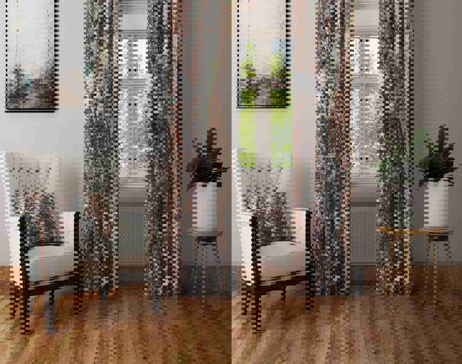 Brown Earth Tone Agate Window Curtains | Lined and Unlined Curtains | Valance