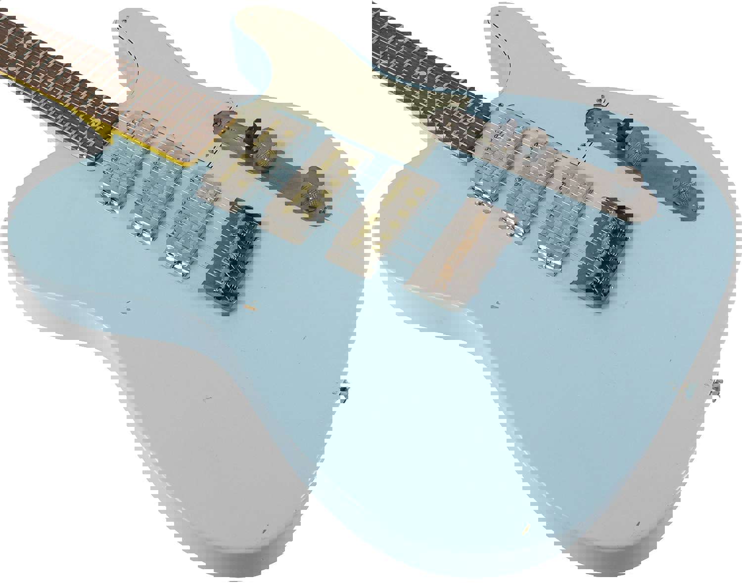 Nash GF-3 Gold Foil Guitar, Sonic Blue, Light Aging