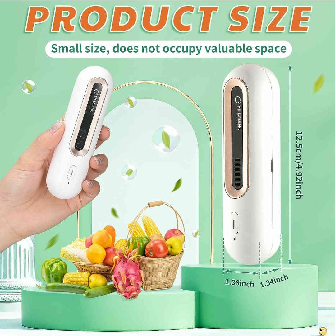 Stylish Ozone Refrigerator Air Purifier - Portable USB Rechargeable Odor Eliminator