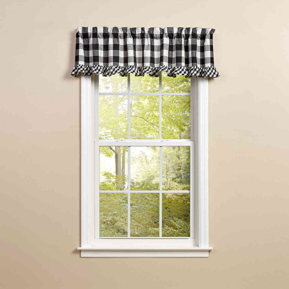 Ruffled Valance - Wicklow Black and Cream