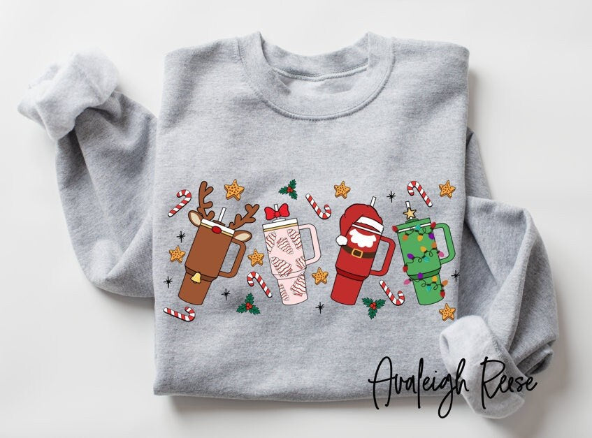 Retro Obsessive Cup Disorder Christmas Sweatshirt - Funny OCD Lover Holiday Gift