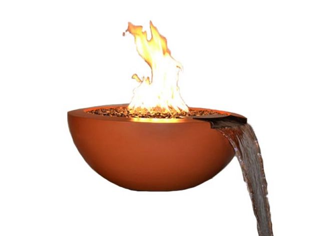 Legacy Round Fire & Water Bowl with Electronic Ignition - Free Cover [Fire by Design]