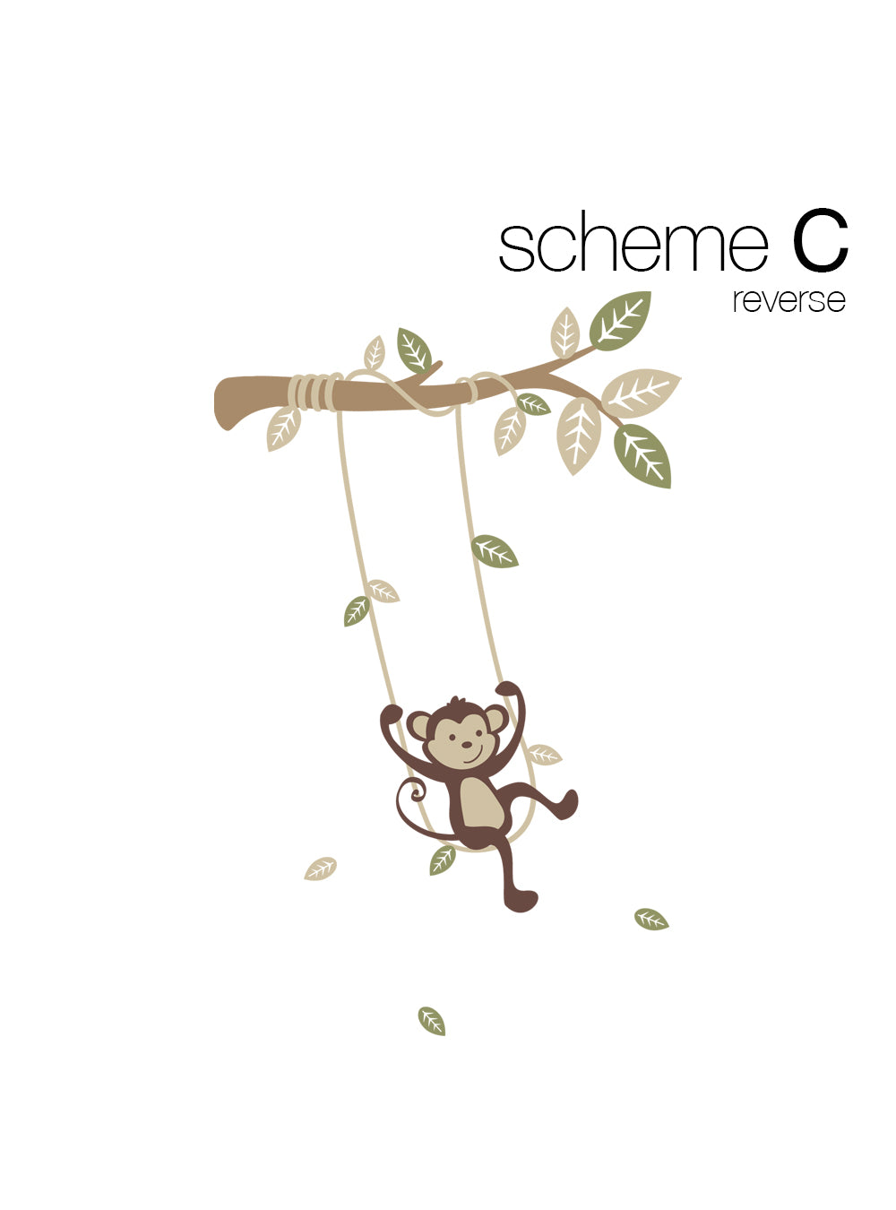 Monkey on a Swing Wall Decal - Adorable Nursery Decor