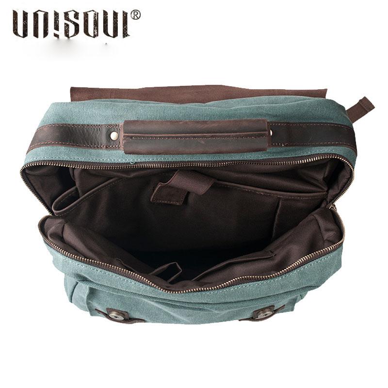 Cool Men's Canvas Leather Travel Backpack - Durable School Bag for Men