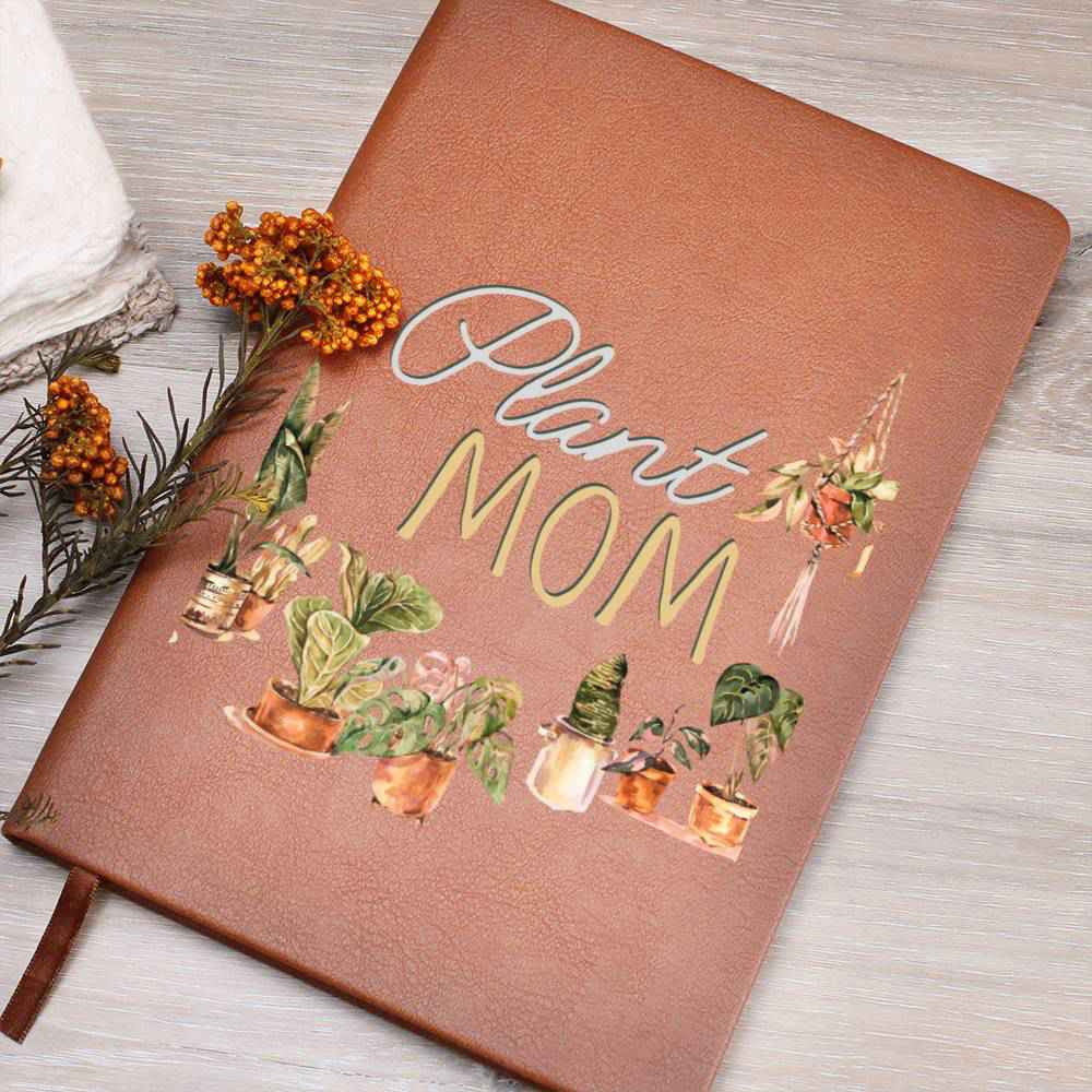 Boho Plant Lover Leather Journal - Unique Birthday or Christmas Gift