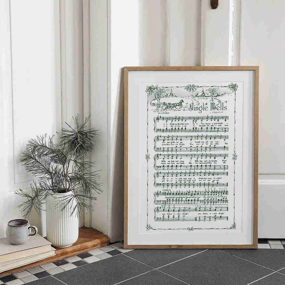Jingle Bells Printable Vintage Sheet Music | Christmas Carol Hymn Collection for Holiday Decor