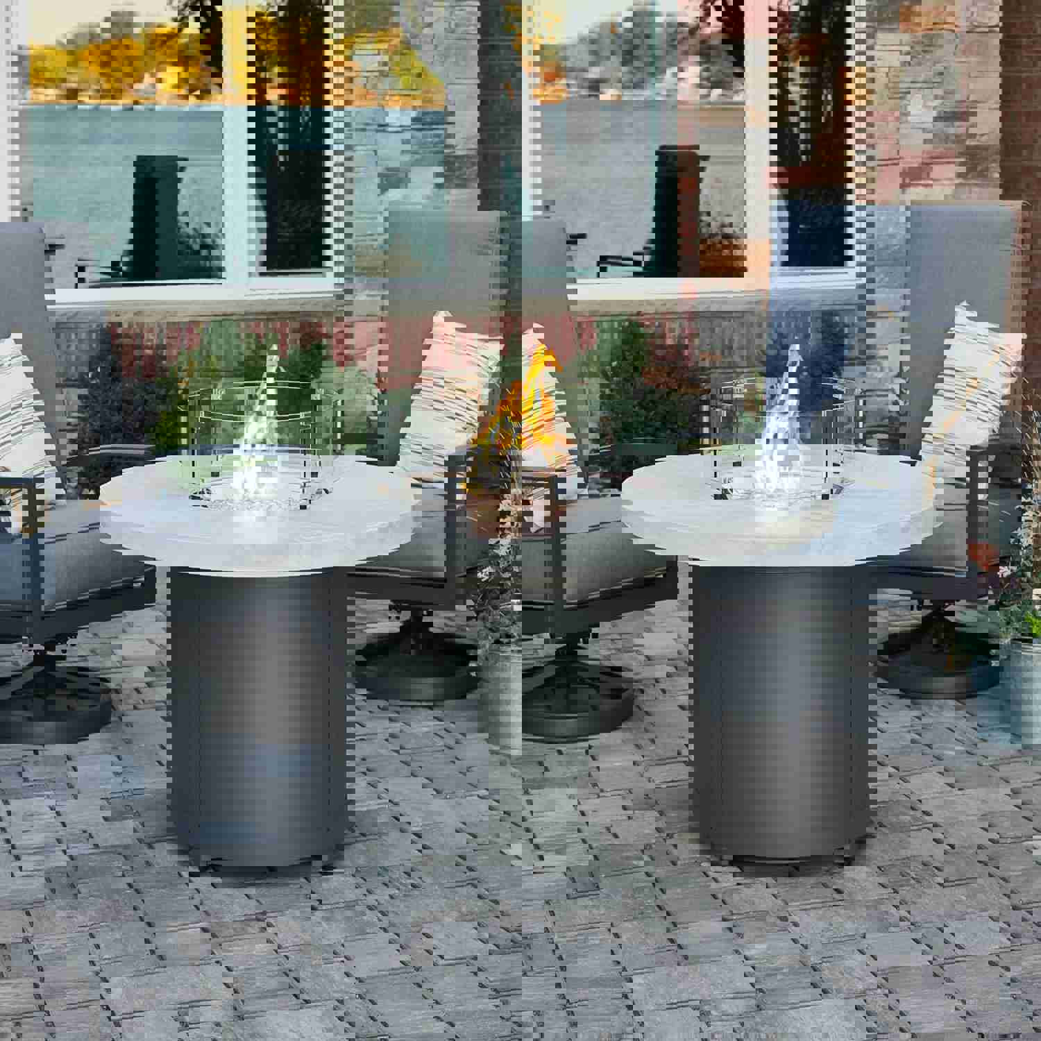 Beacon Round Gas Fire Pit Table