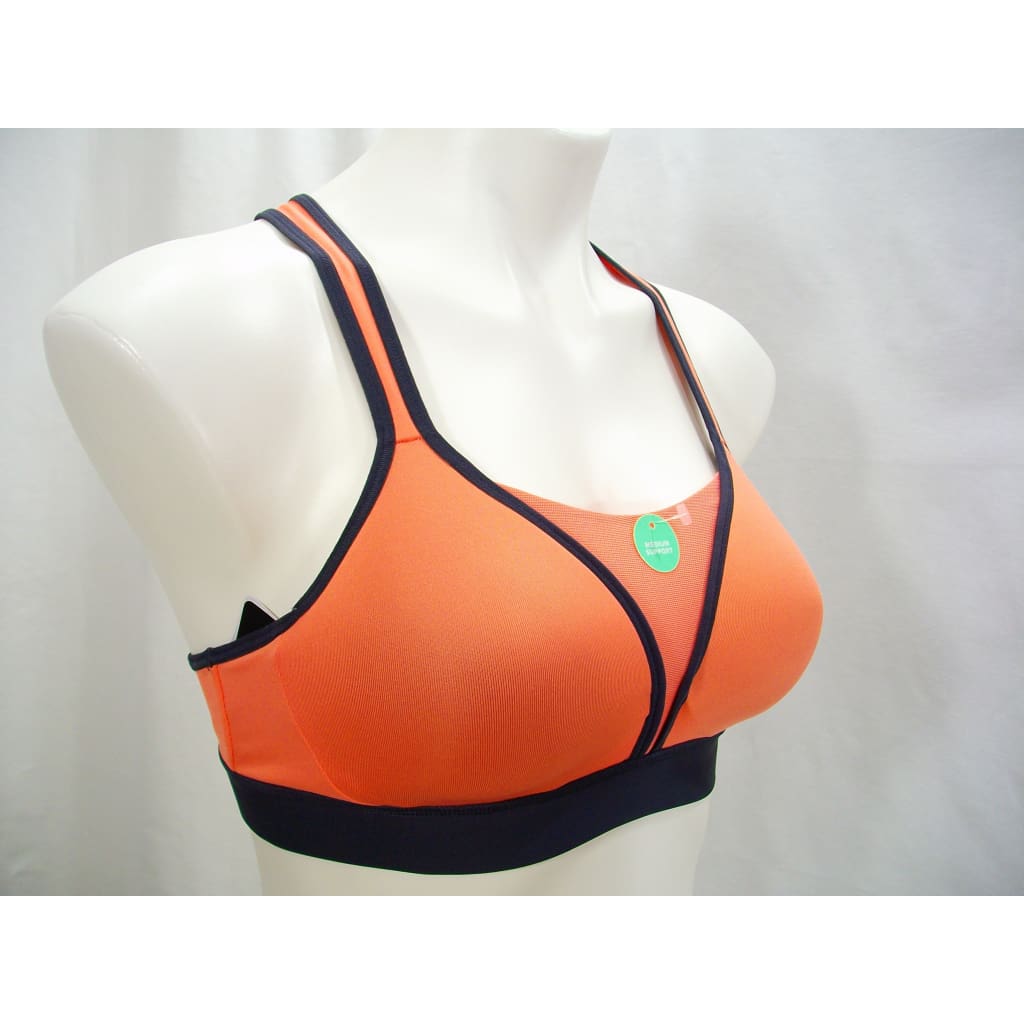 Champion N9619 C9 Power Shape V-Mesh Wire Free Sports Bra - XS X-SMALL Orange