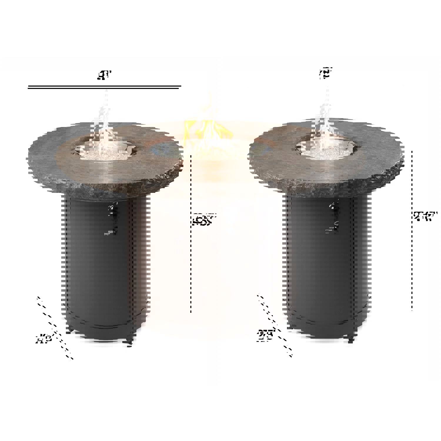 Beacon Round Gas Fire Pit Table