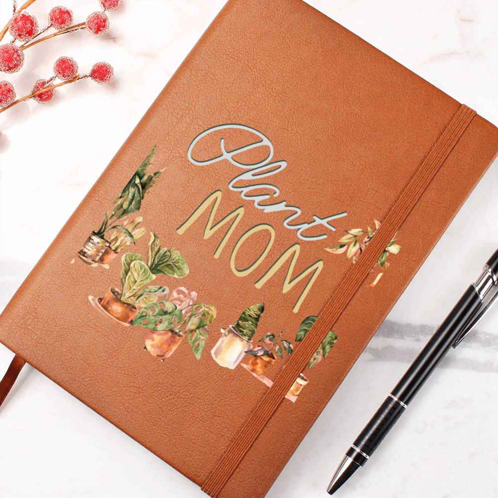 Boho Plant Lover Leather Journal - Unique Birthday or Christmas Gift