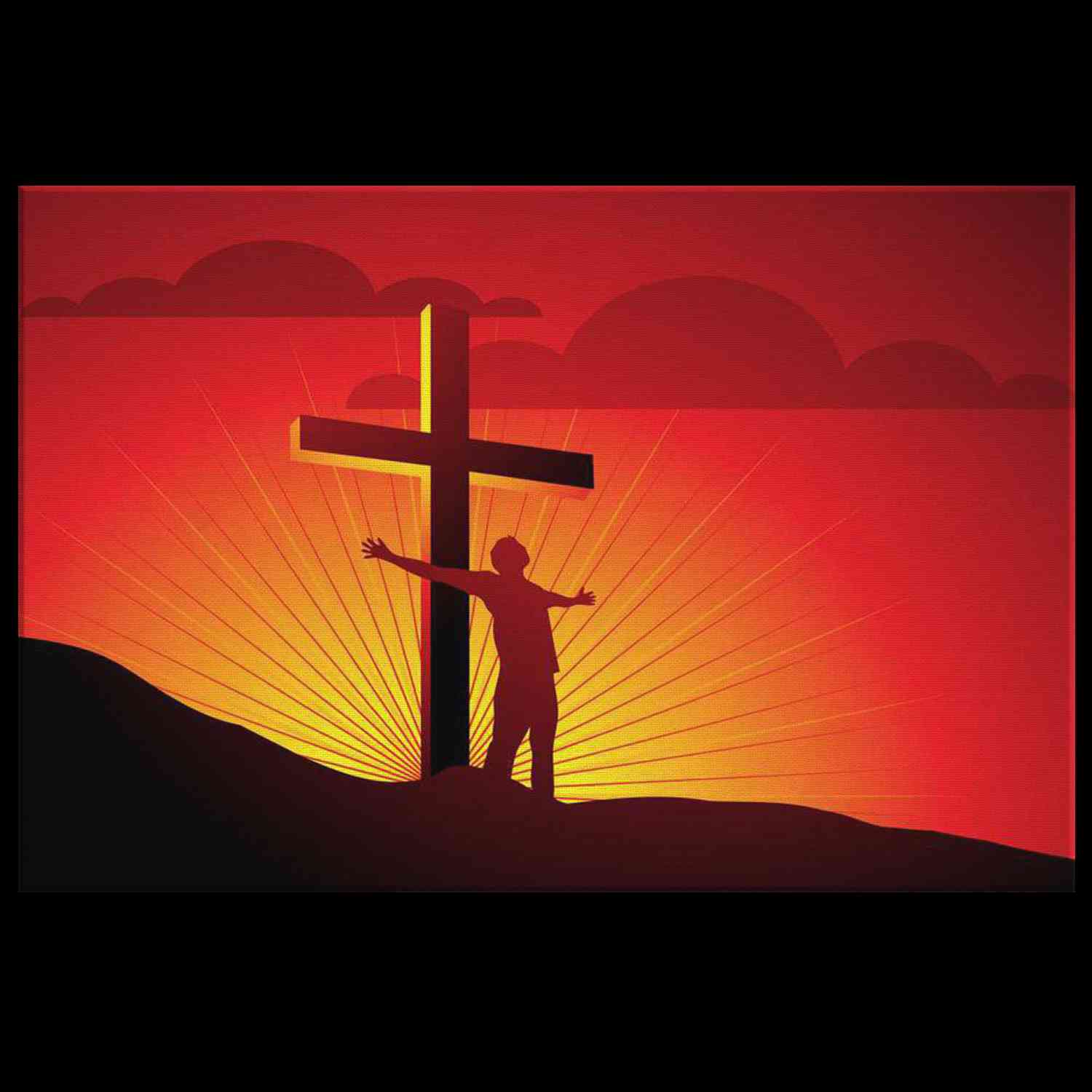 SUNSET HEAVENLY CROSS - CANVAS ART