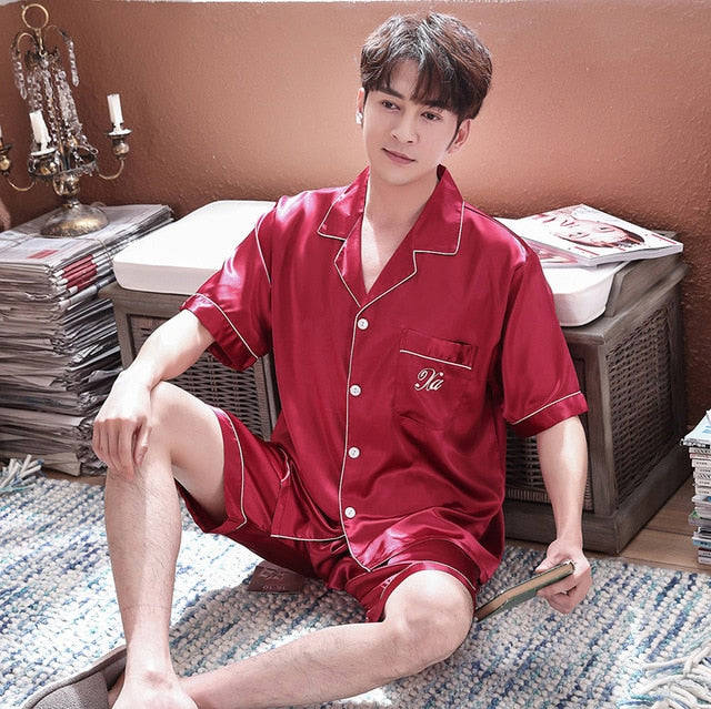 Luxury Satin Silk Pajama Set for Men and Women - Couple Sleepwear