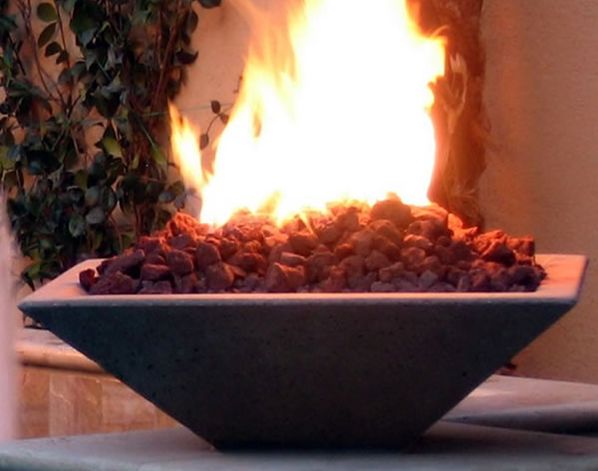 Oblique Square Fire Bowl with Electronic Ignition - Free Cover Included [Fire by Design]