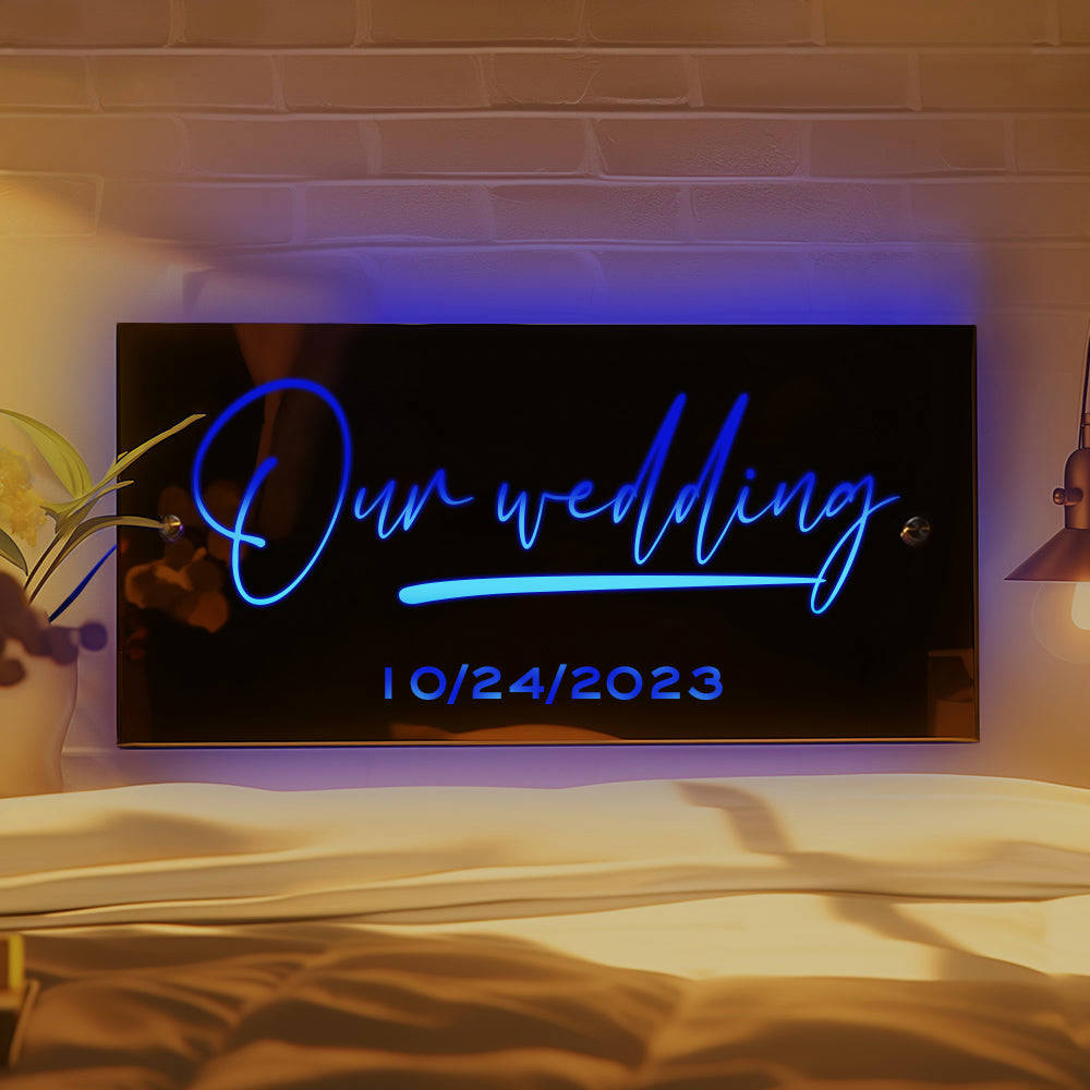 Personalized LED Name Mirror - Custom Wall Art for Anniversary & Birthday Gifts