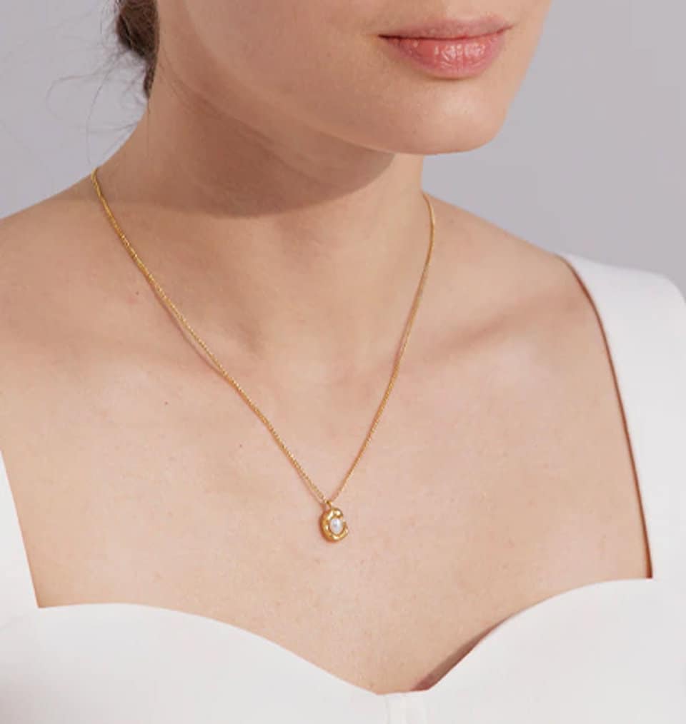 Maisy Gold Pearl Necklace - 18K Gold PVD with Natural Pearl Drop Pendant