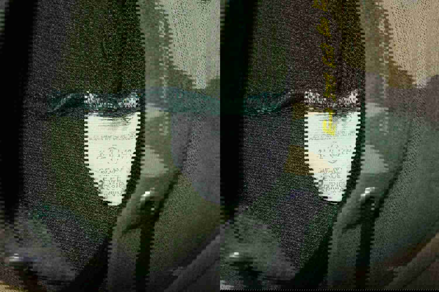 UZZY Fuzzy Felt Custom Hand Printed Logo On Camo Vintage Hoodie Sweatshirt