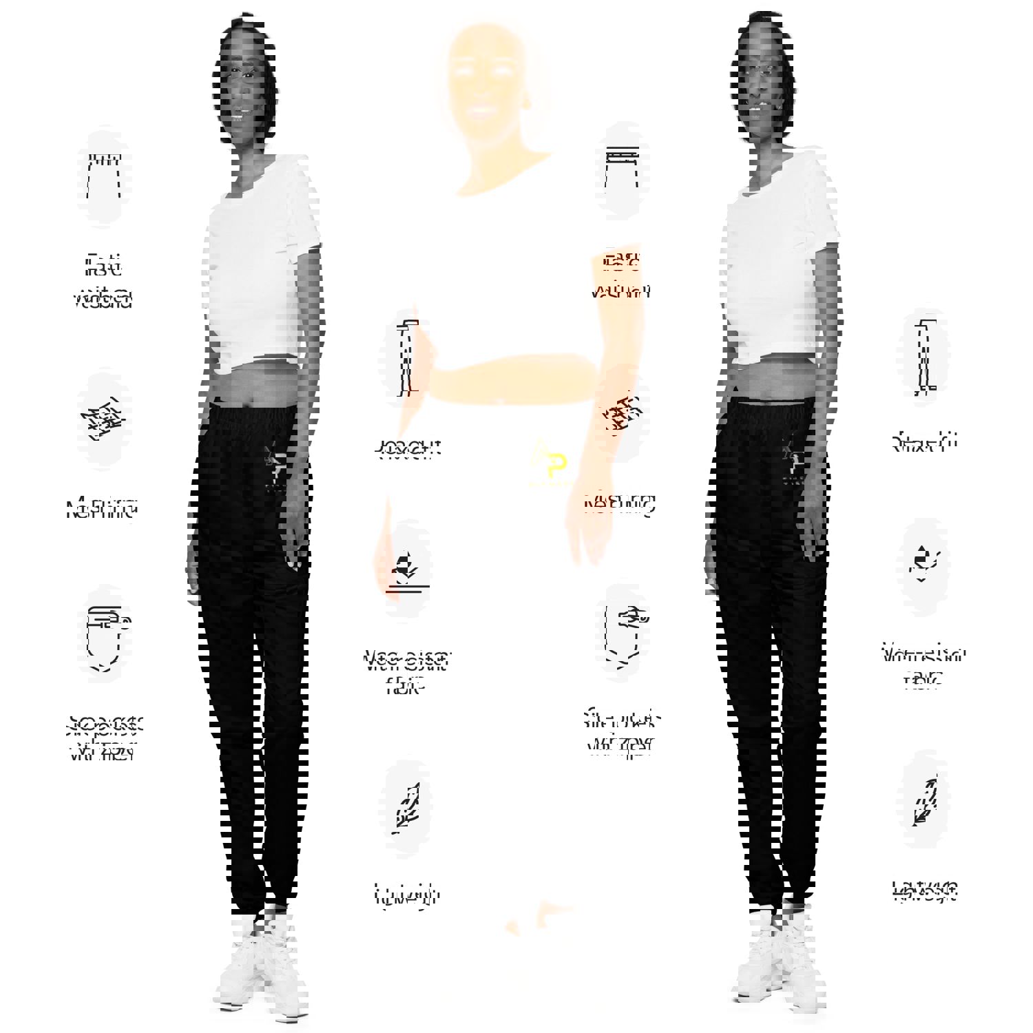 AP Fitness Unisex Track Pants - Lightweight & Water-Resistant