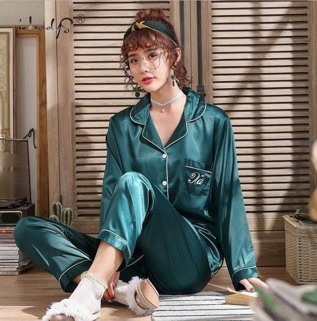 Luxury Satin Silk Pajama Set for Men and Women - Couple Sleepwear
