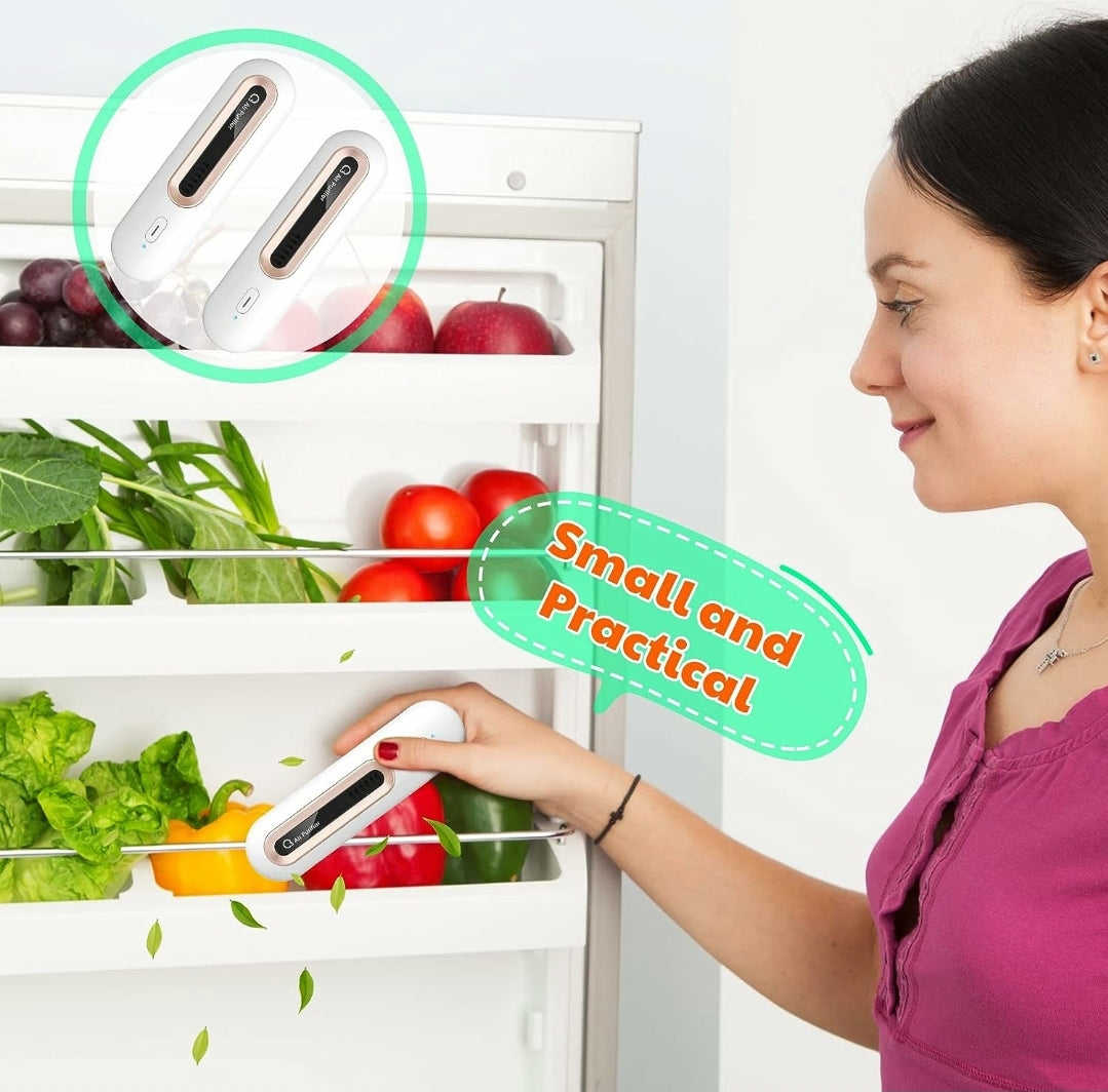 Stylish Ozone Refrigerator Air Purifier - Portable USB Rechargeable Odor Eliminator