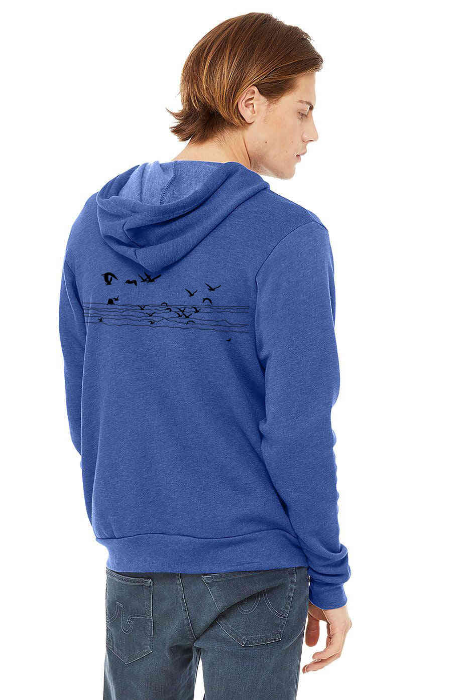 Seagull Beach Limited Edition Ultra Soft Zip-Up Hoodie - Unisex Heather True Royal