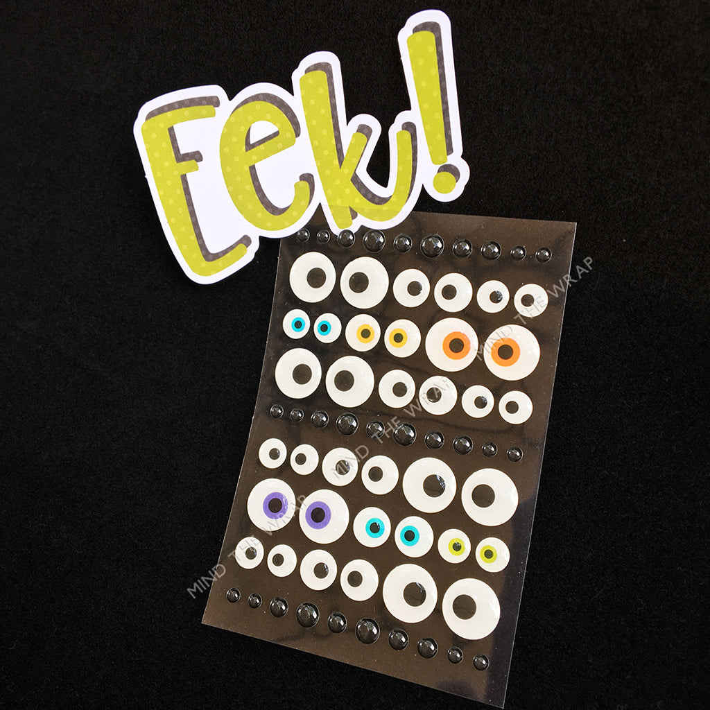 NEW Halloween Spooky Eyes 3-D Enamel Stickers - Doodlebug Design Eye See You Sprinkles - 66 pieces Glossy Dimensional Embellishments