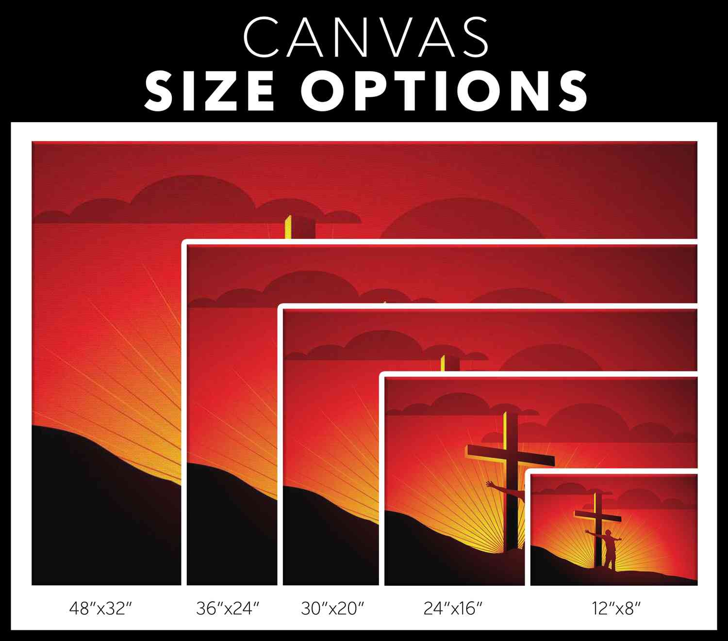 SUNSET HEAVENLY CROSS - CANVAS ART