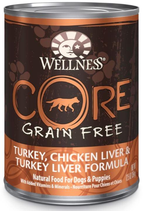 Wellness CORE Grain-Free Natural Turkey, Chicken & Turkey Liver Wet Canned Dog Food