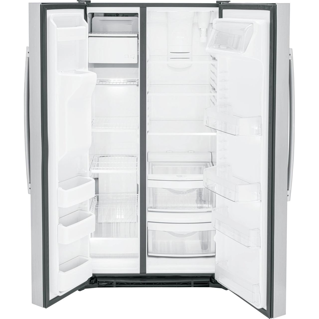 GE 36-inch, 25.3 cu. ft. Side-by-Side Refrigerator with Water and Ice Dispenser GSS25GYPFS
