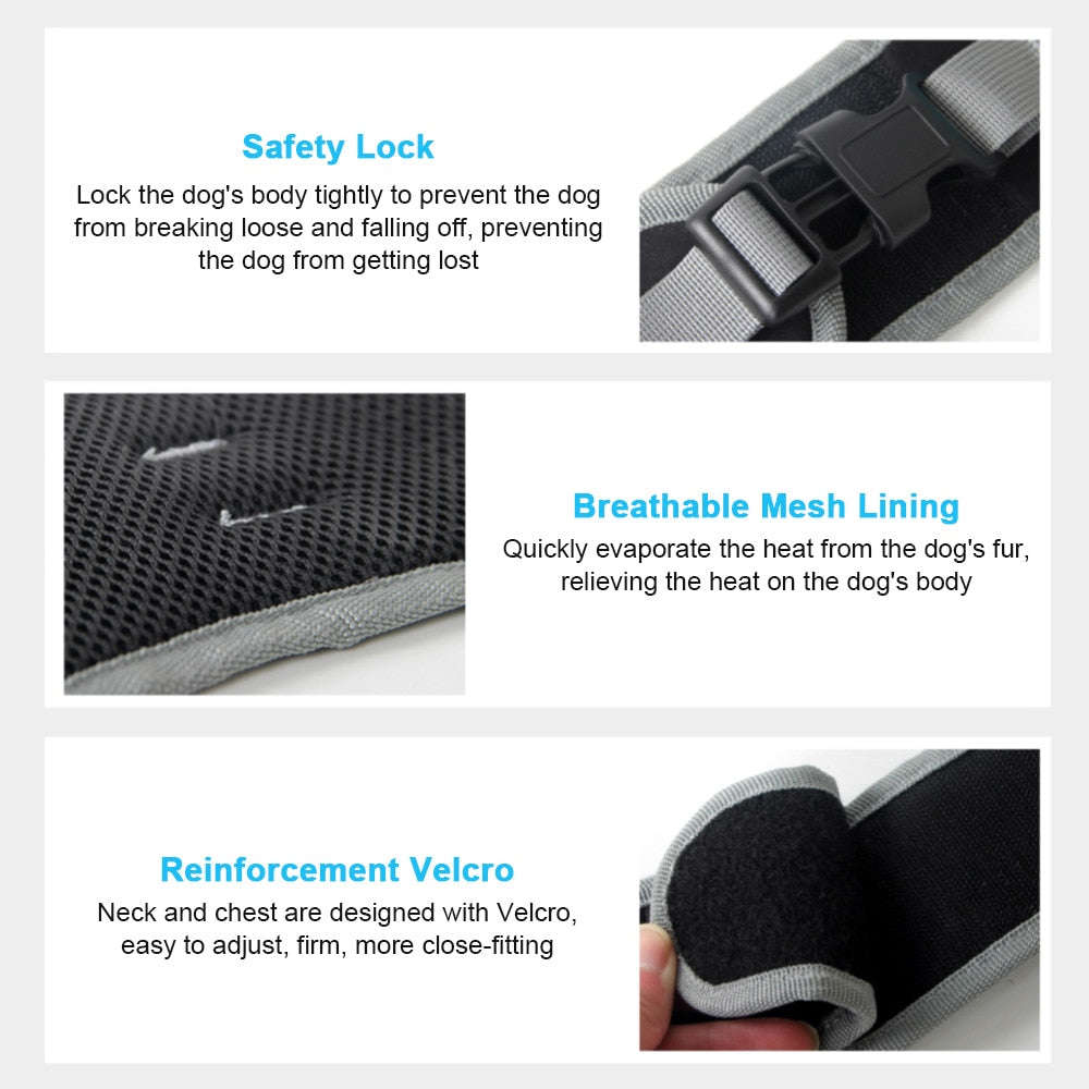 Reflective Dog Safety Harness Vest for Medium to Large Breeds - Husky, Shepherd, Labrador