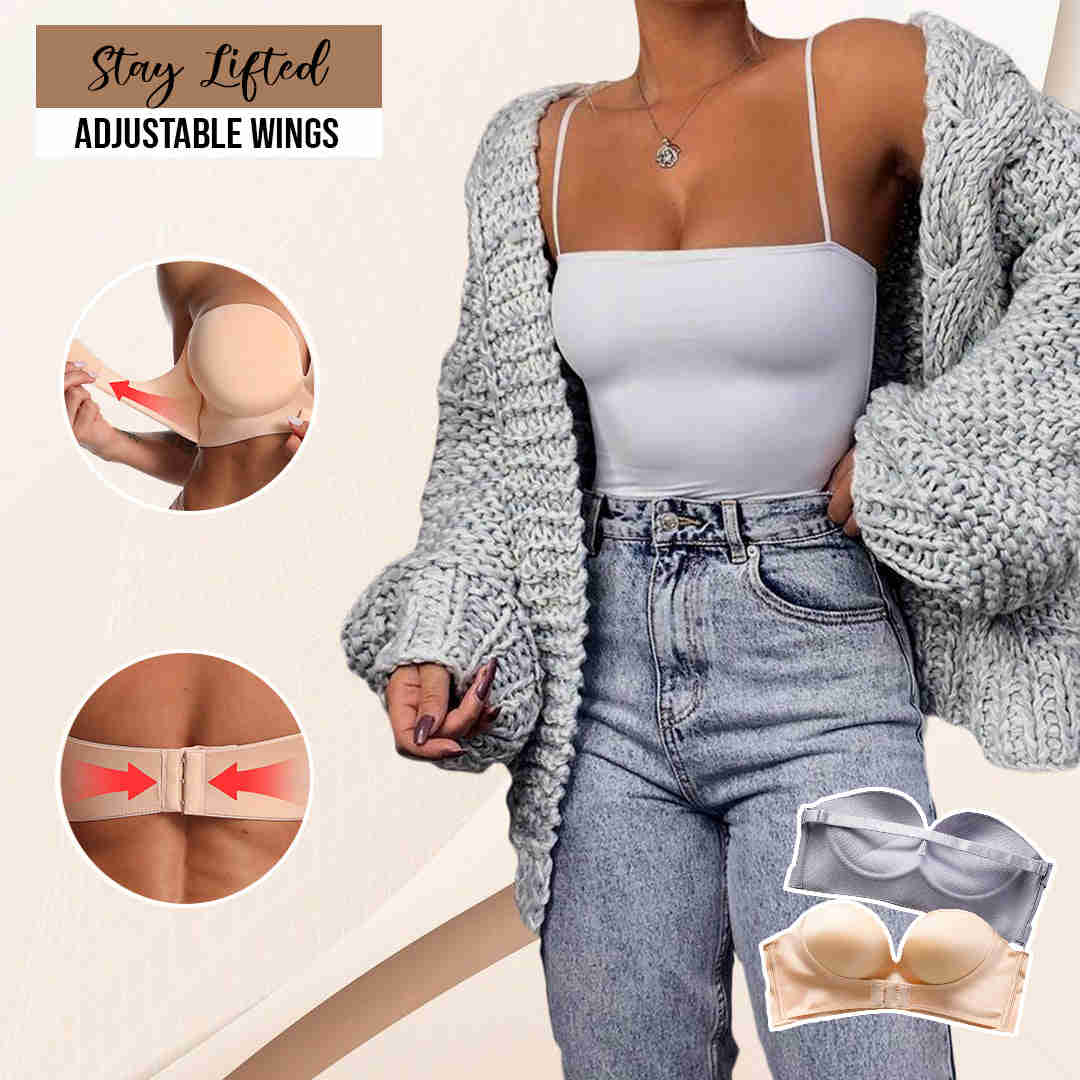 LauraCollection® Front Buckle Strapless Wireless Push Up Bra [BUY 1 GET 2 FREE] - BEIGE