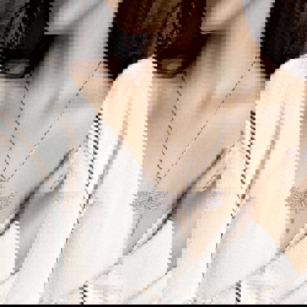 Celtic Dragonfly with Triskele Sterling Silver Pendant TPD5385