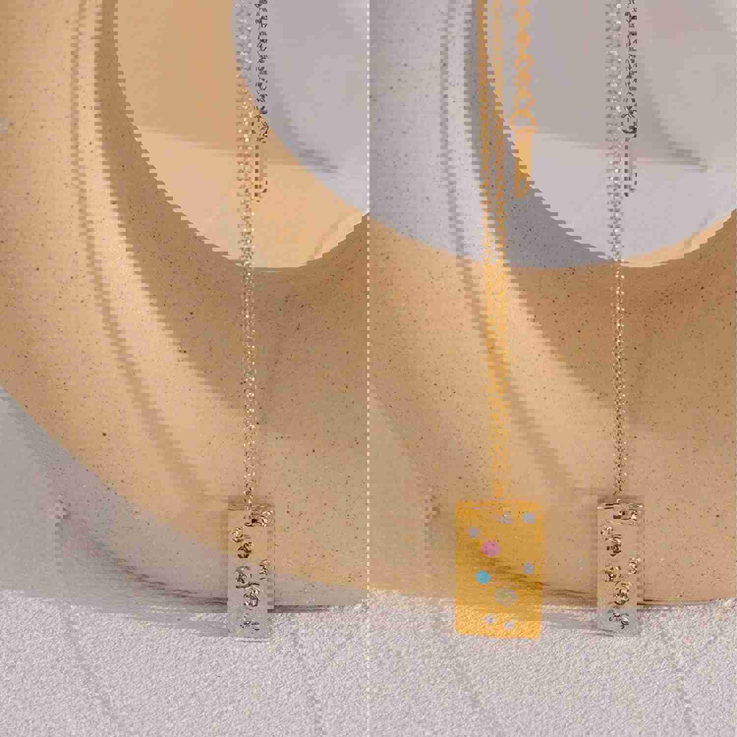 Amelia Square Necklace with CZ