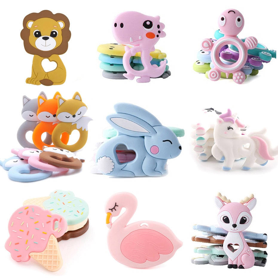 1PCS Baby Silicone Cartoon Pattern Teether Toy