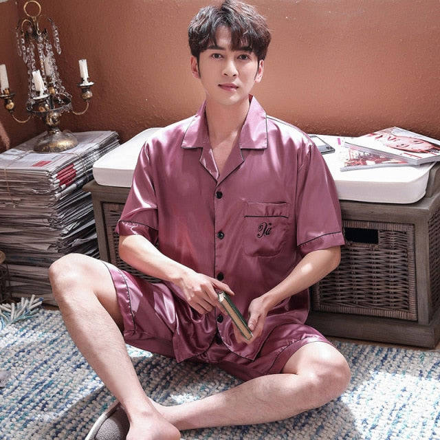 Luxury Satin Silk Pajama Set for Men and Women - Couple Sleepwear